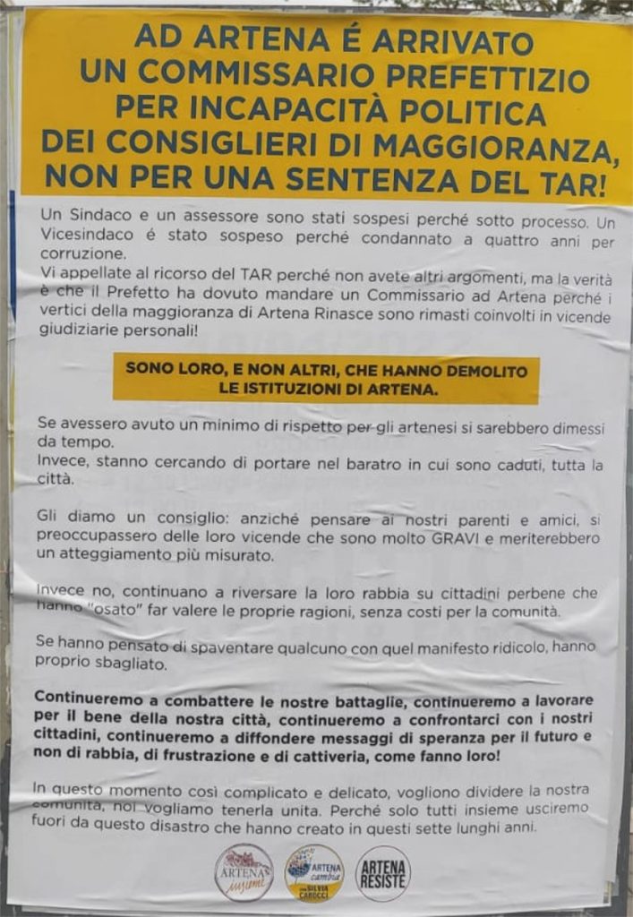 manifesto artena cambia resiste insieme